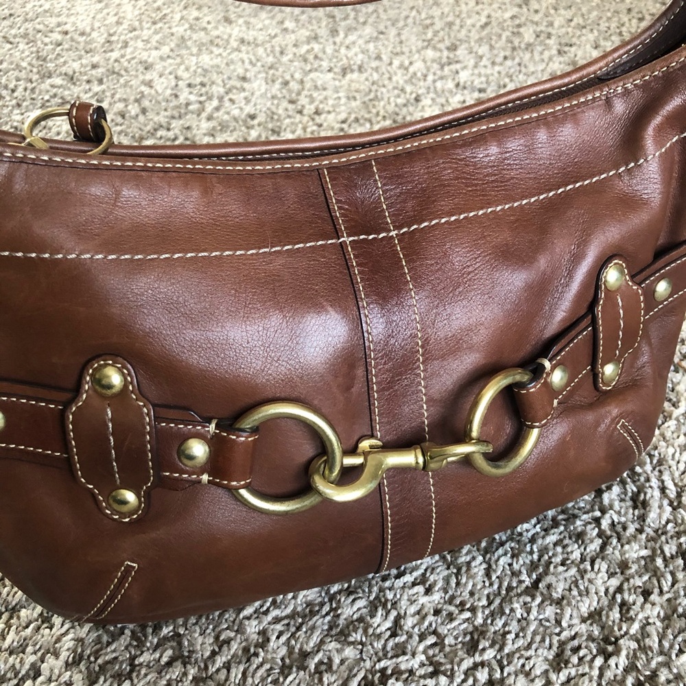 Coach brown leather shoulder bag - Picture 2 of 5